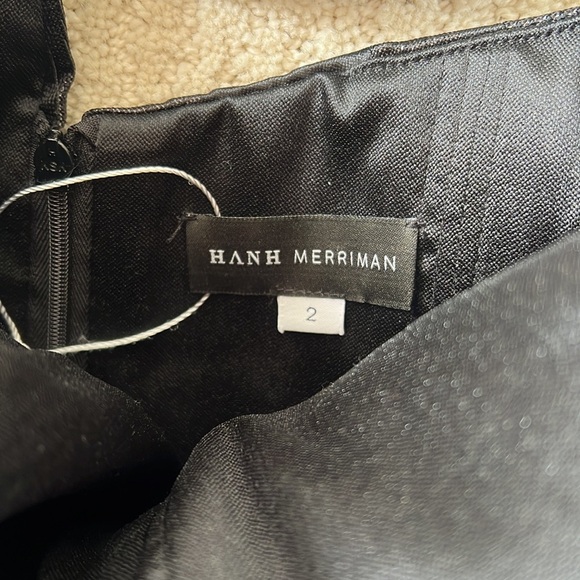 Designer HANH MERRIMAN Black Strapless Evening Cocktail Dress Gown Peplum 2 - Picture 7 of 10